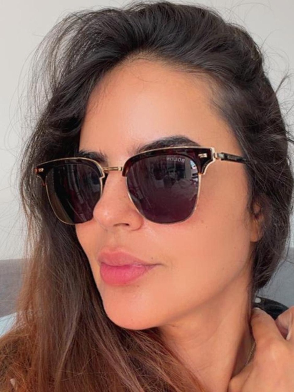 Bolon tortoise and Gold Women's Sunglasses - Fashion Shield Style